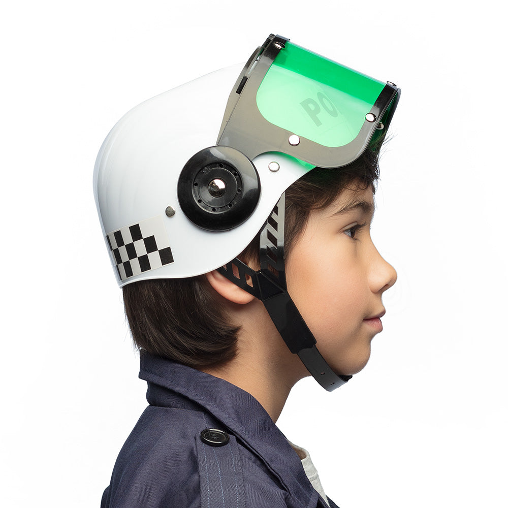 Casque Police Enfant avec Visière Verte - Déguisement Amusant