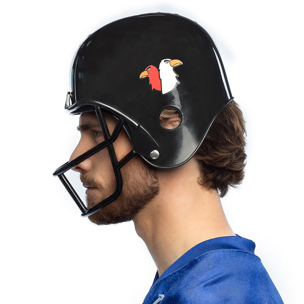 Casque Football Américain Noir avec Logo W - Déguisement Adulte