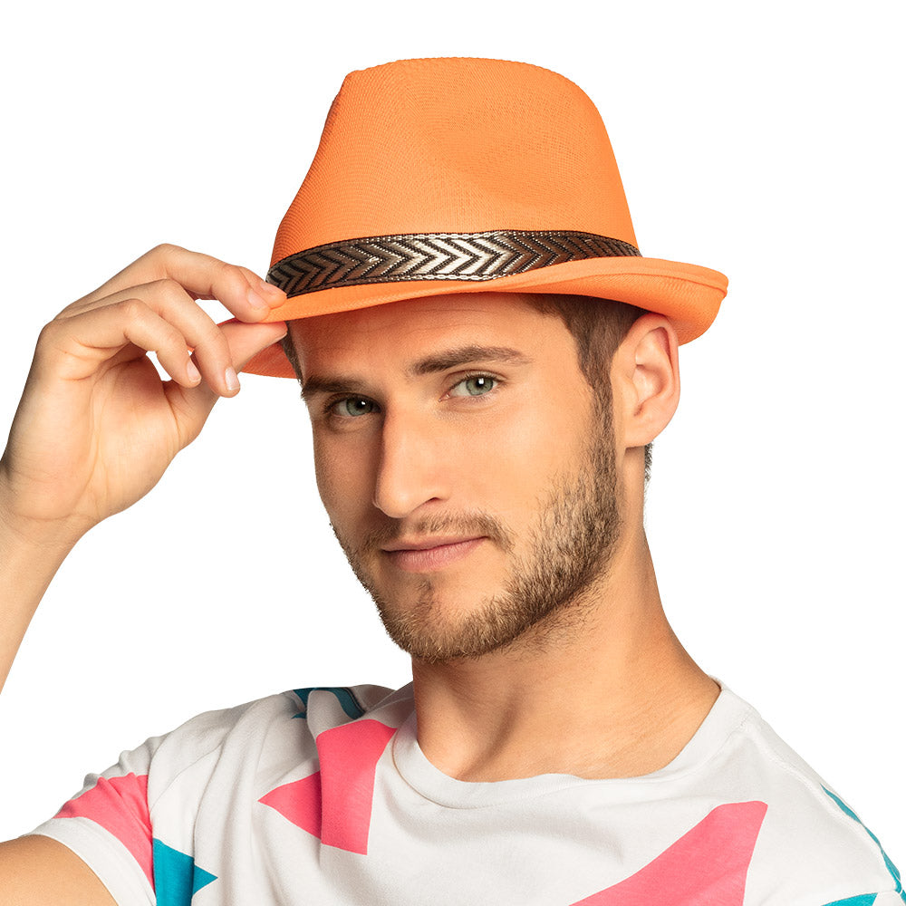 Chapeau Paille Coloré Adulte avec Bande Imprimée