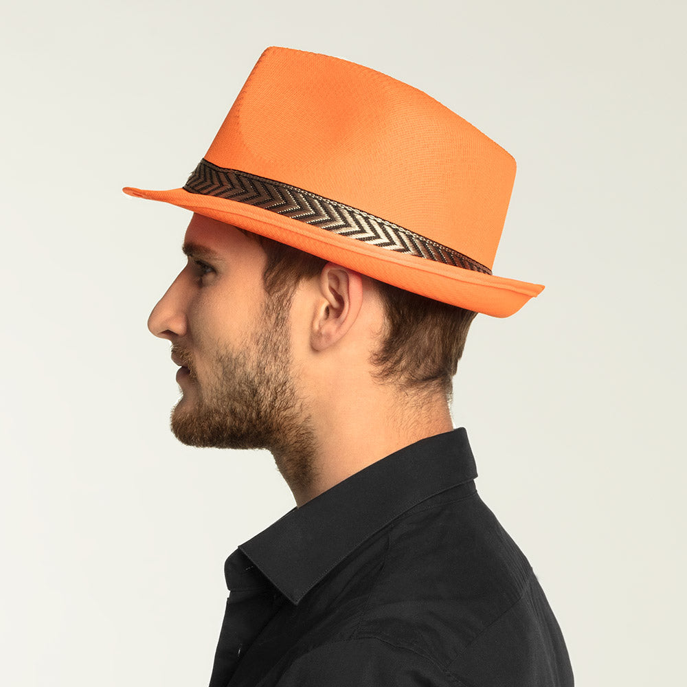Chapeau Paille Coloré Adulte avec Bande Imprimée