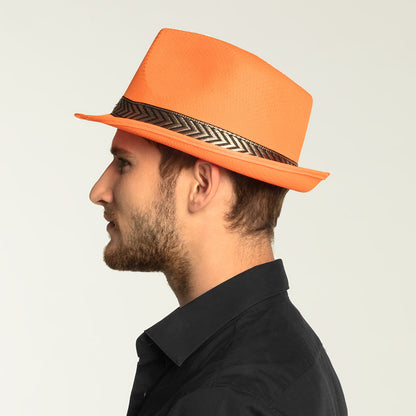 Chapeau Paille Coloré Adulte avec Bande Imprimée
