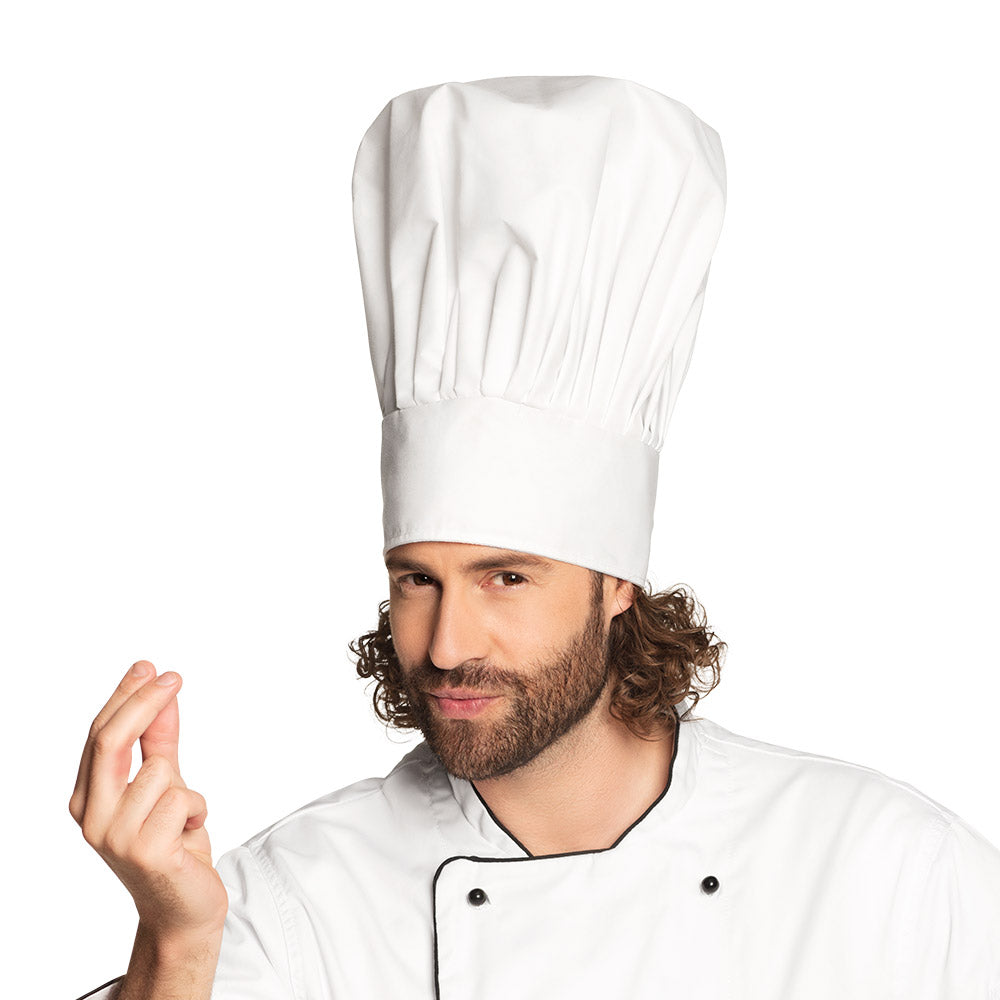 Toque de Chef Blanche Classique - Accessoire Déguisement Cuisinier