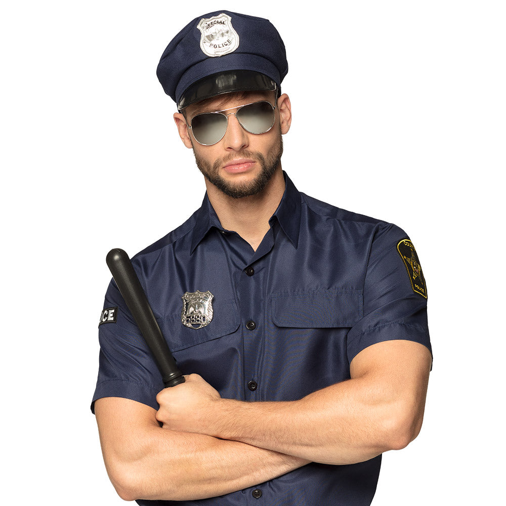 Kit Déguisement Policier Complet - Casquette, Badge, Matraque & Lunettes