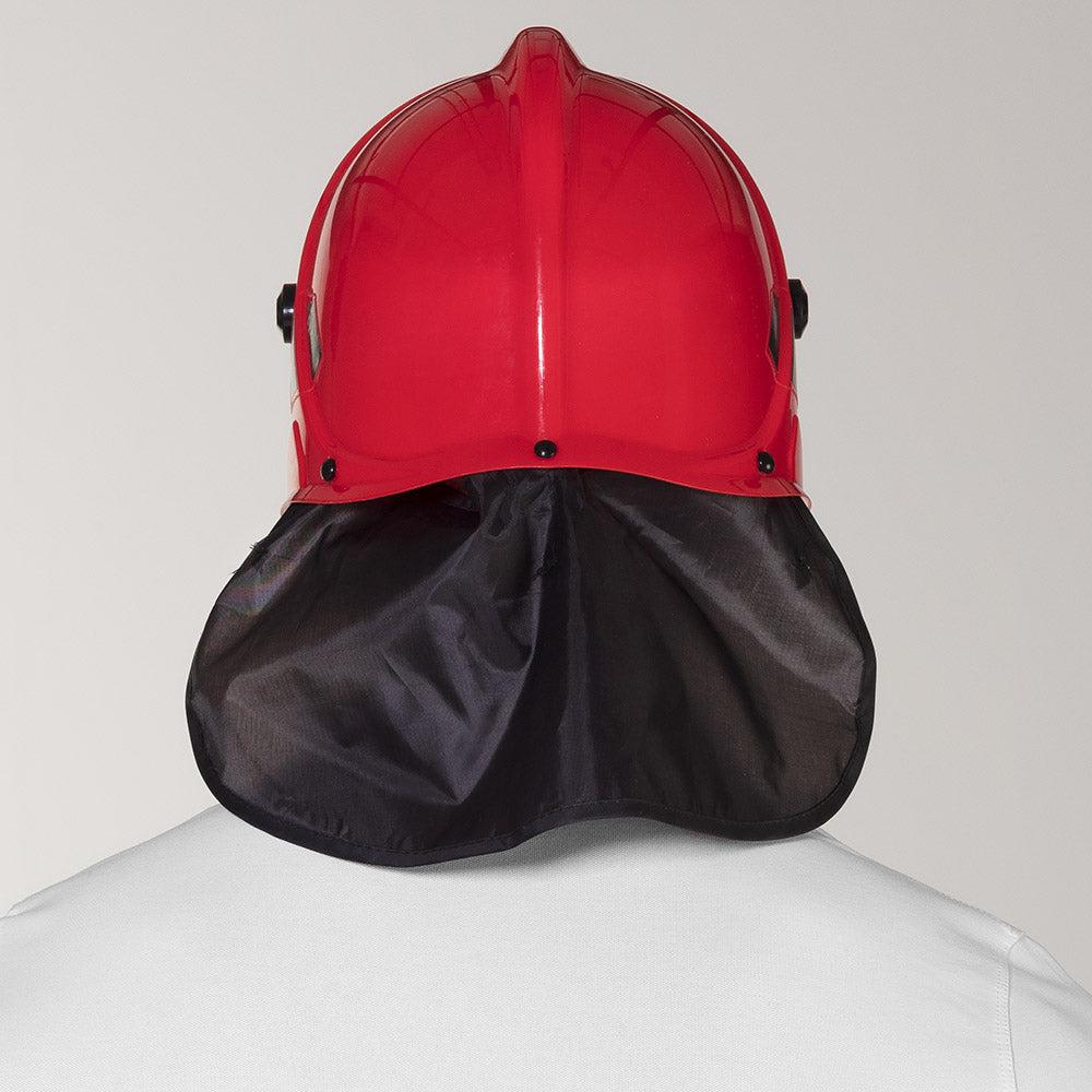 Casque Pompier Rouge avec Visière et Protection Nuque