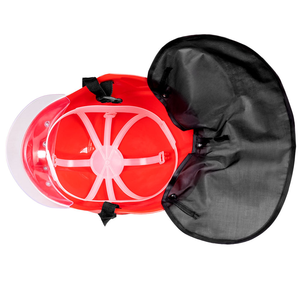Casque Pompier Rouge avec Visière et Protection Nuque