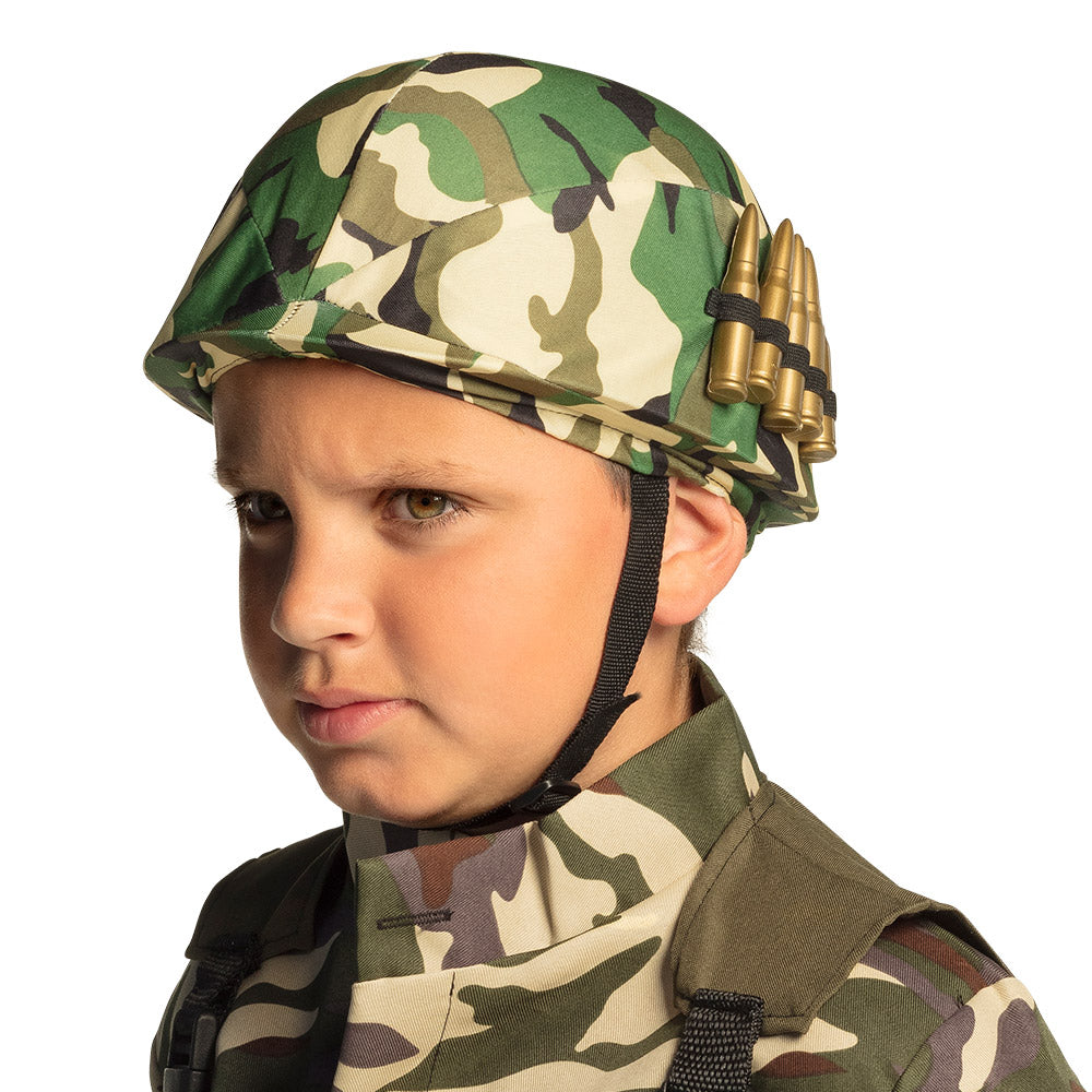 Casque Militaire Enfant Camouflage Avec Balles Dorées