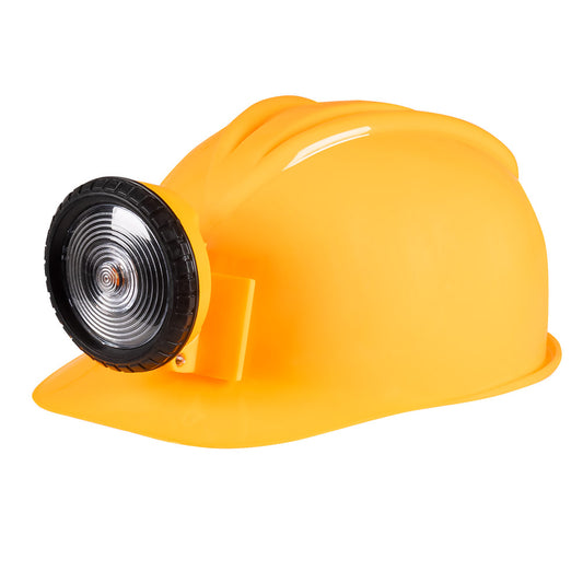 Casque de Mineur avec Lampe LED Frontale - Déguisement Ouvrier