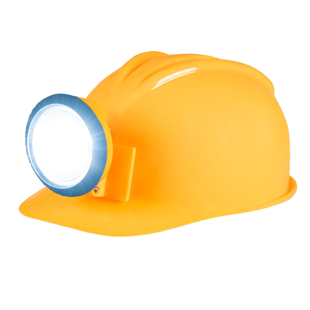 Casque de Mineur avec Lampe LED Frontale - Déguisement Ouvrier