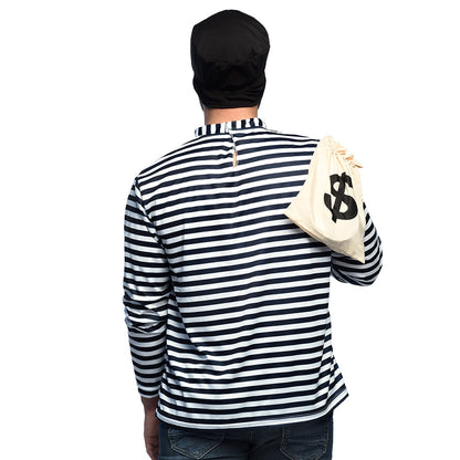 Déguisement Voleur de Banque - Masque et Sac Dollar Inclus