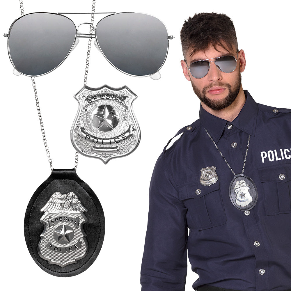 Kit Police Spécial avec Lunettes, Badge et Chaîne