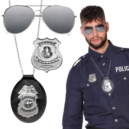 Kit Police Spécial avec Lunettes, Badge et Chaîne