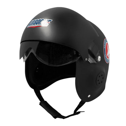 Casque Pilote Airborne Noir avec Accessoires - Déguisement Militaire