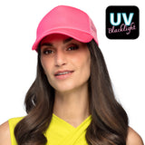 Casquette Trucker Rose Fluo Filet - UV Blacklight