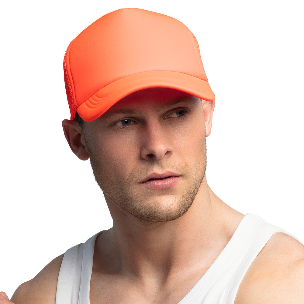 Casquette Filet Orange Fluo UV Blacklight Party