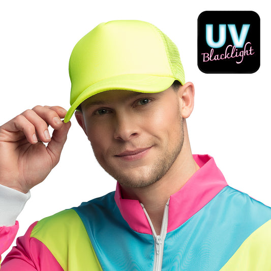 Casquette Néon Fluo UV Blacklight - Accessoire Fête Rave Party