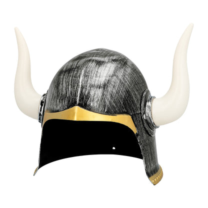 Casque Viking Cornes Blanches - Déguisement Guerrier Nordique
