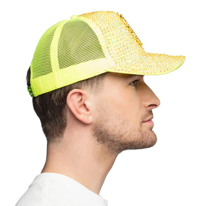 Casquette Sequins Dollars Fluo - Accessoire Disco Party
