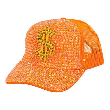 Casquette Sequins Dollars Fluo - Accessoire Disco Party