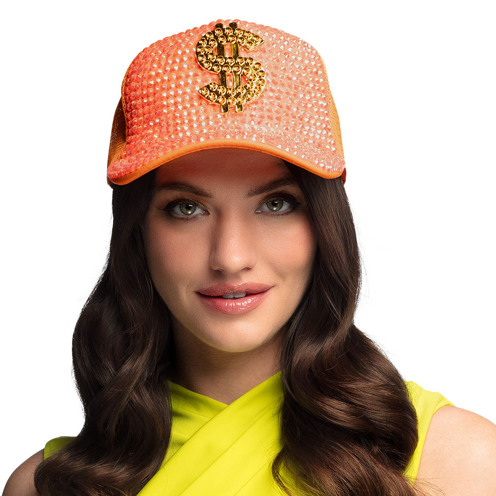 Casquette Sequins Dollars Fluo - Accessoire Disco Party