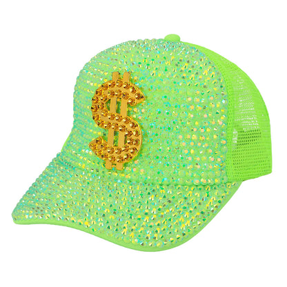 Casquette Sequins Dollars Fluo - Accessoire Disco Party