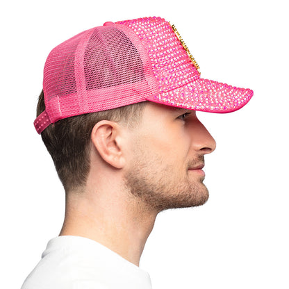 Casquette Rose Paillettes Dollar Bling UV Blacklight