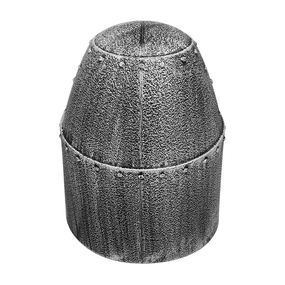 Casque Chevalier Médiéval Gris avec Croix Dorée