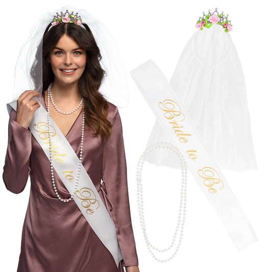 Kit Mariée Evjf avec Voile, Écharpe et Accessoires
