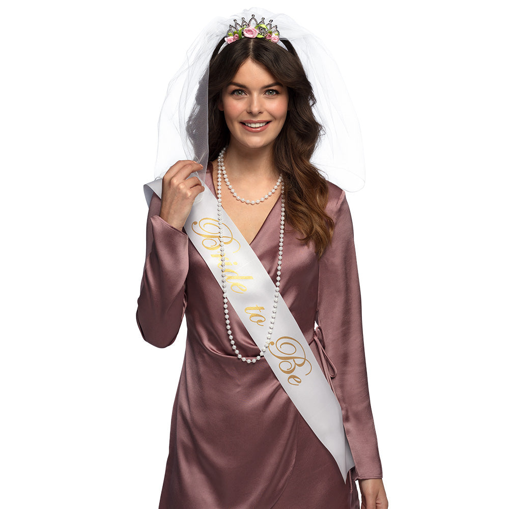 Kit Mariée Evjf avec Voile, Écharpe et Accessoires
