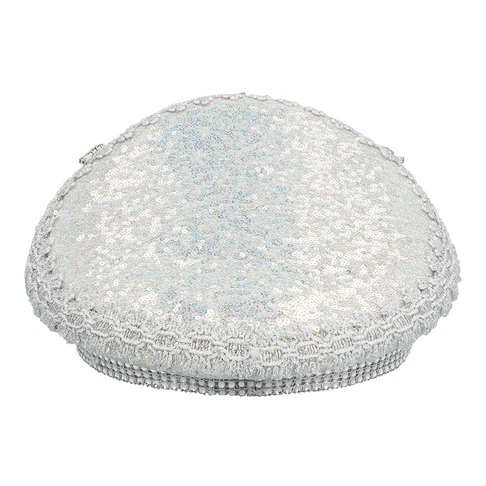 Bonnet Pirate Sequins Argent avec Cristaux - Déguisement Adulte