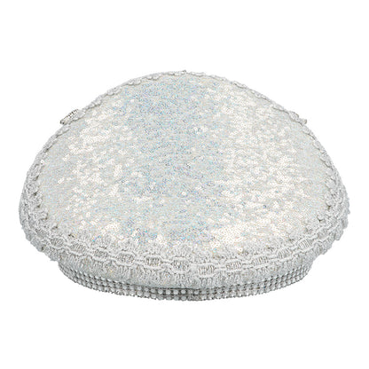 Bonnet Pirate Sequins Argent avec Cristaux - Déguisement Adulte