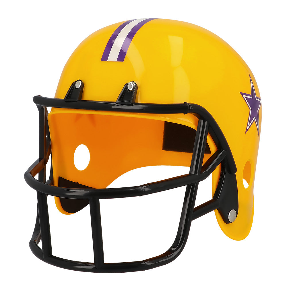 Casque Football Américain Jaune Rayures Violettes