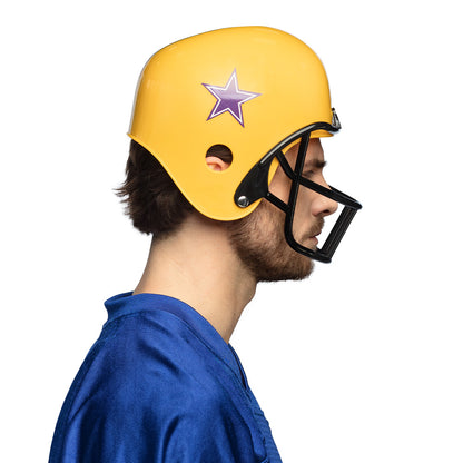 Casque Football Américain Jaune Rayures Violettes