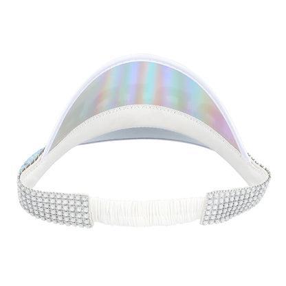 Casquette de Mariage Bride Cristaux Holographique Blanc Brillant
