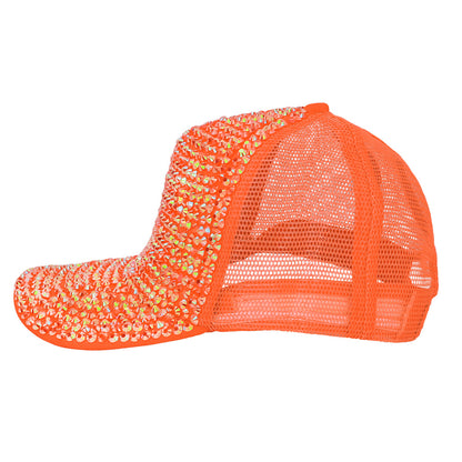 Casquette à Sequins Fluo - Accessoire Party Brillant Unisexe