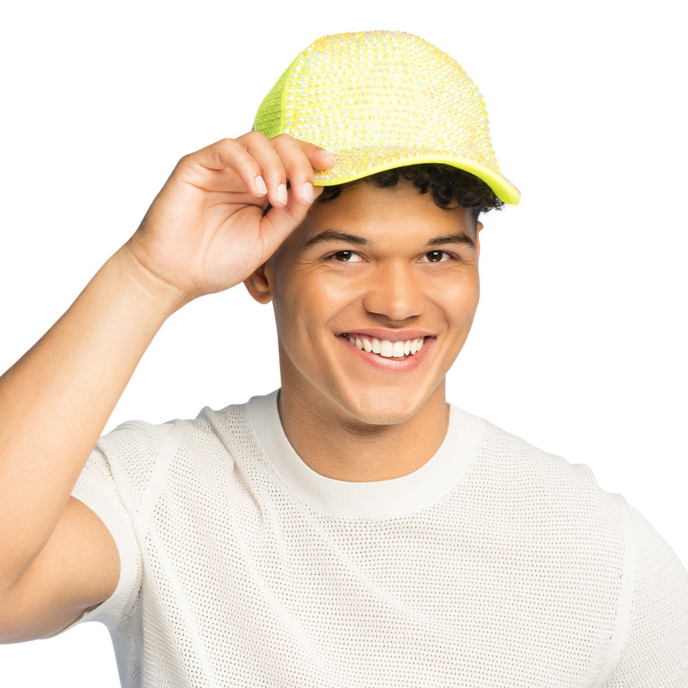 Casquette à Sequins Fluo - Accessoire Party Brillant Unisexe