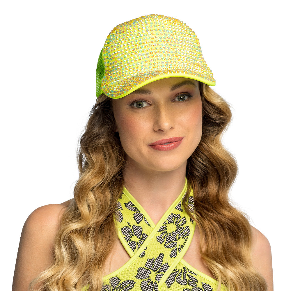 Casquette à Sequins Fluo - Accessoire Party Brillant Unisexe