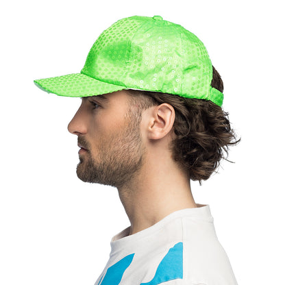 Casquette Sequins UV Blacklight - Fluo Rave Party