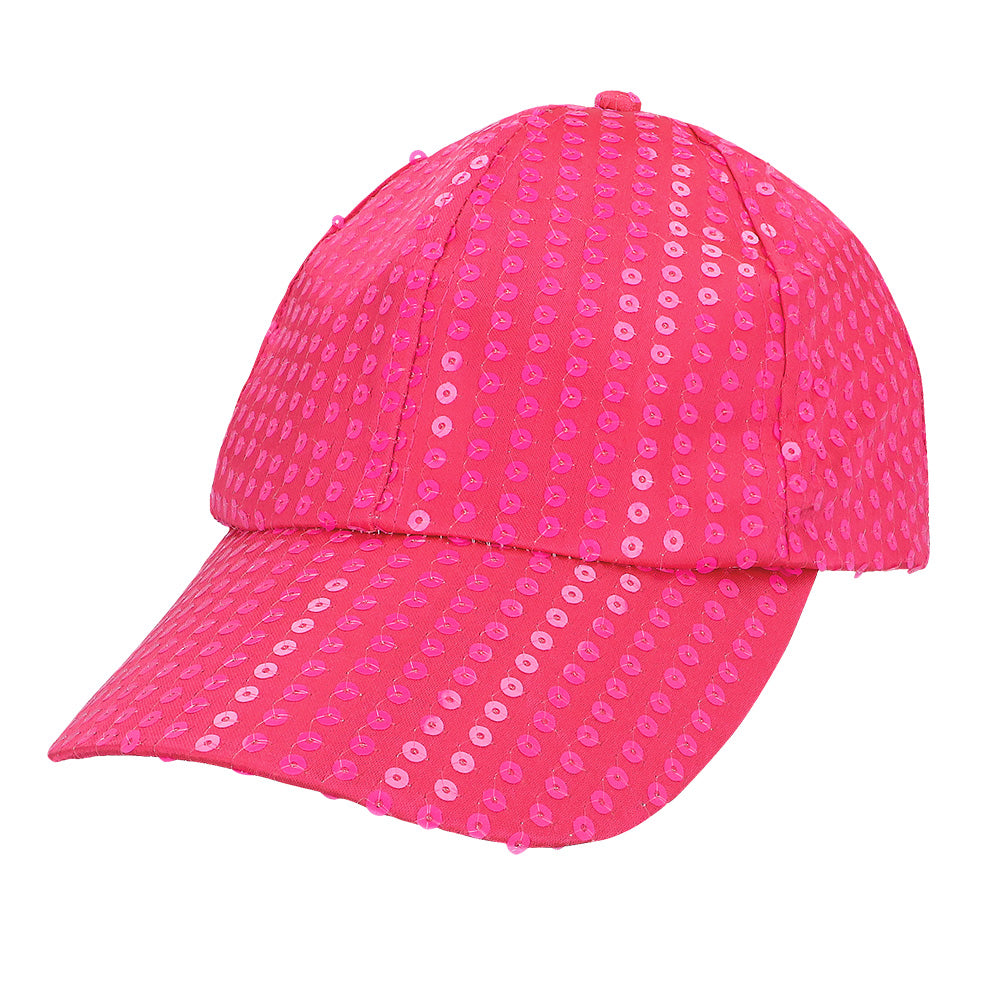 Casquette Sequins Fluo Rose UV Blacklight - Disco Party