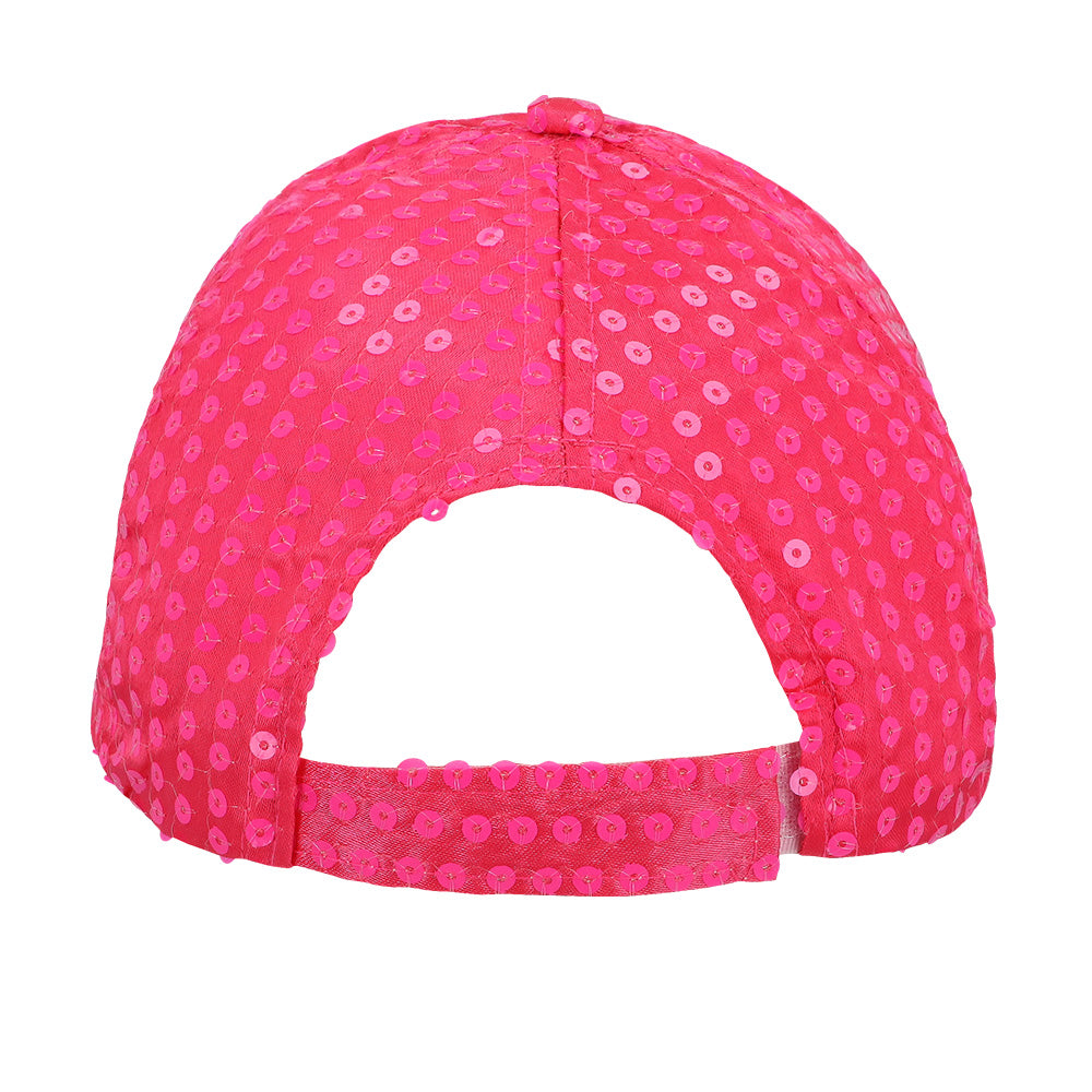 Casquette Sequins Fluo Rose UV Blacklight - Disco Party