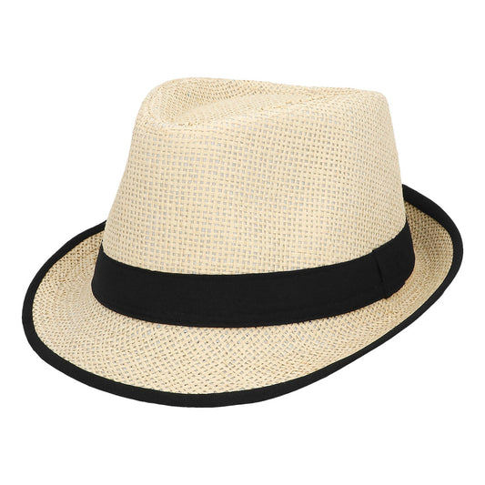 Chapeau Paille Panama Noir - Accessoire Fête et Déguisement