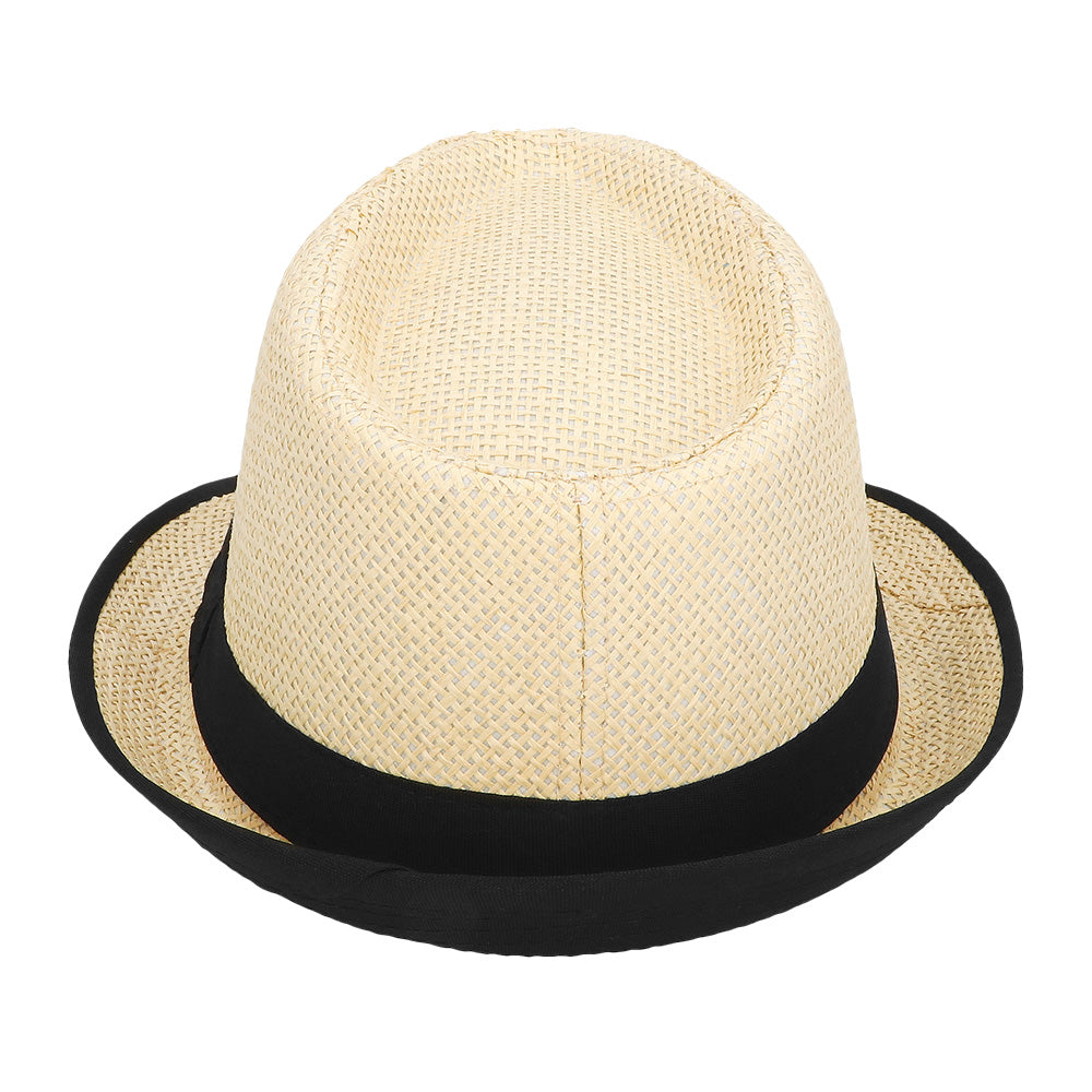 Chapeau Paille Panama Noir - Accessoire Fête et Déguisement