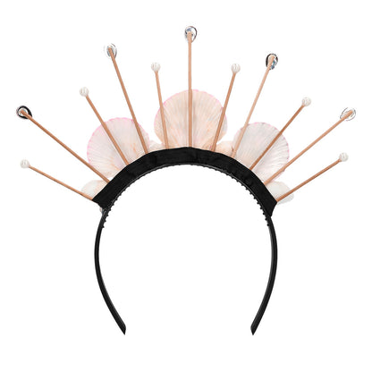 Serre-tête Couronne Coquillages Rose Fluo - Accessoire Fête