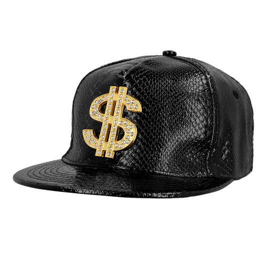 Casquette Dollar Paillettes Noires - Accessoire Déguisement Luxe