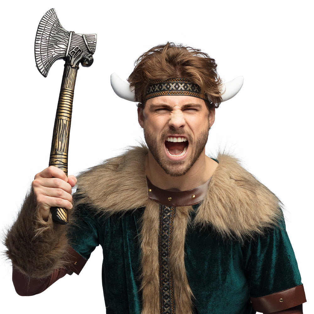Hache Viking Médiévale avec Lame Éventail - Accessoire Déguisement