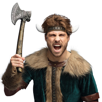 Hache Viking Médiévale avec Lame Éventail - Accessoire Déguisement