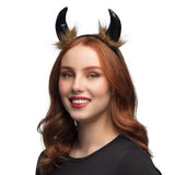 Cornes de Démon Noires avec Fourrure - Accessoire Halloween