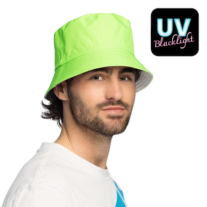 Chapeau Bucket Fluo UV Blacklight - Accessoire Rave Party