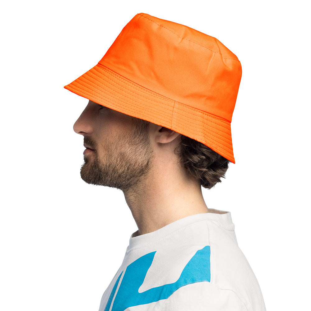 Chapeau Bucket Fluorescent Orange UV Blacklight - Accessoire Rave
