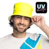 Chapeau Bob Fluo UV Blacklight Jaune Néon Adulte