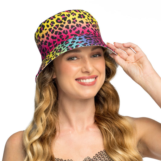 Chapeau Bob Léopard Multicolore Fluo - Accessoire Tendance